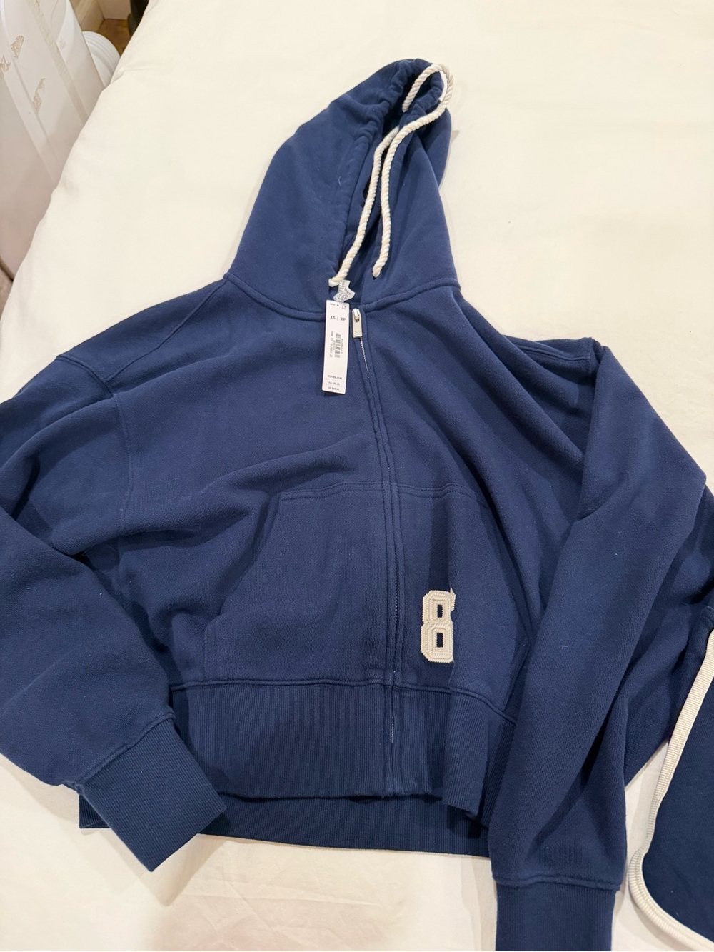 Victoria secret Navy Blue Zip-Up Hoodie with Number Patch
